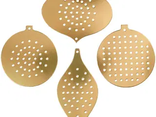Metallic Guld Juleornamenter - 8 stk. i Sykarton