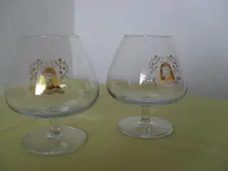 cognacglas 2stk m/guldtryk