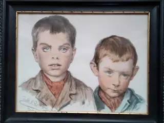 Litografi.To drenge