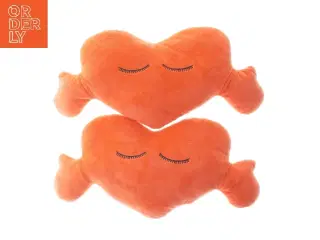 Orange hjertepuder (str. 45x23 cm)
