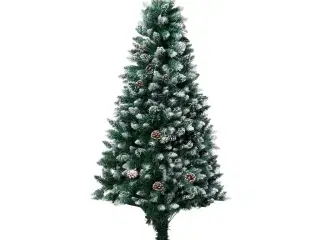 Kunstigt juletræ med grankogler og hvidt sne 180 cm
