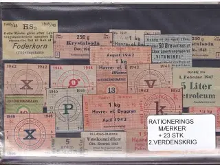 Rationeringsmærker  23 Stk. - 2. Verdenskrig