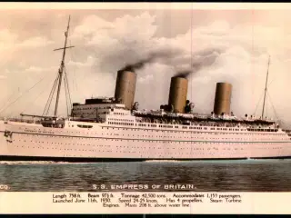 S.S. Empress og Britain - M& Co u/n - Ubrugt