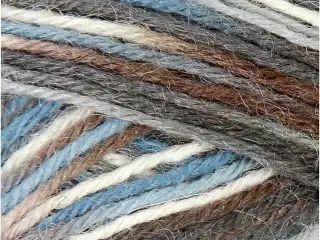 Strømpegarn, L: 200 M, blå/grå harmoni, 50g/ 1 ngl.
