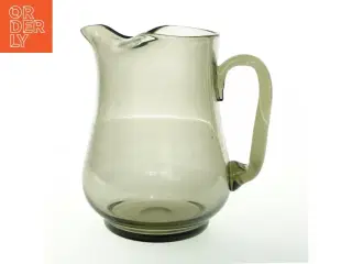 Glas kande i grønlig nuancemed  (str. H. 20 cm. ø. 16 cm)