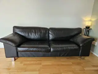 Sort lædersofa 