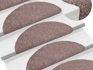 Trappemåtter selvklæbende 15 stk. 56x17x3 cm lys brune halvrund