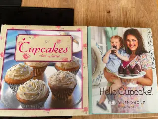 2 stk bøger med opskrifter på cupcakes