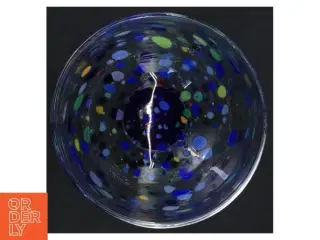 Farvet glas skål (str. 9 x ø 12,5 cm)