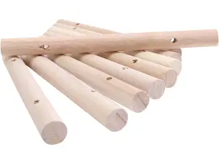 Træstave til bordskånere, diam. 14-15 mm, str. 18 cm, hulstr. 4 mm, 108stk./ 1 pk.
