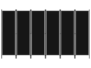 6-panels rumdeler 300 x 180 cm sort