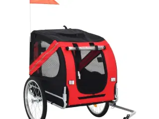 Cykeltrailer til kæledyr rød og sort