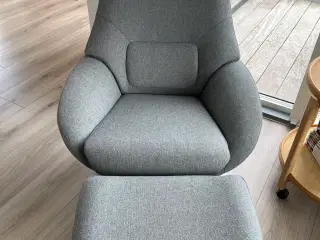 Sofa, puf, lænestole med skammel