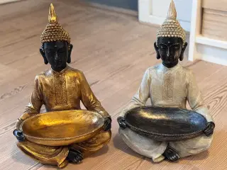 2 flotte Buddha-figurer med skåle