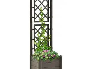 Plantekasse med espalier 43x43x142 cm PP antracitgrå