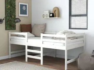 Sengeramme 90x200 cm massivt fyrretræ hvid