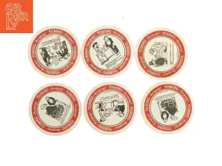 Retro ølbrikker med motiver af Storm P. fra Tuborg.