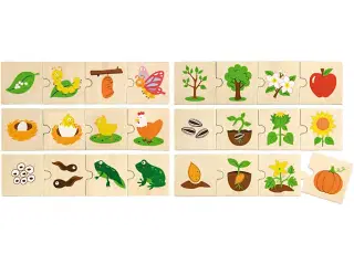 VIGA Puslespil med 6 farverige træbrikker