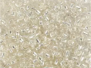 Rocaiperler, diam. 3 mm, str. 8/0, hulstr. 0,6-1,0 mm, sølv, 25g/ 1 pk.
