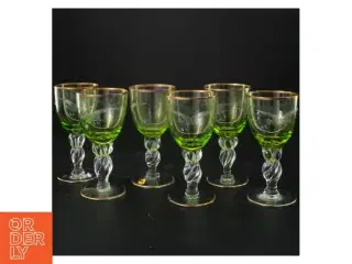 Grønne vinglas med snoet stilk Lyngby Glas(str. 12,5x6 cm)
