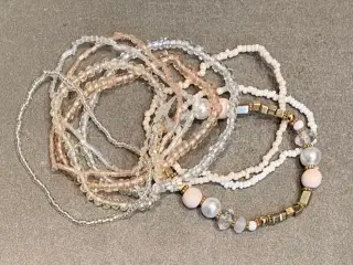 Perlearmbånd sæt med 9 stk armbånd med perler