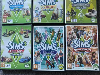 6 stk. The Sims 3, pris pr. stk.