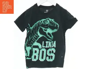 Børne T-shirt &#39;Like a Boss&#39; med dinosaur print fra Copper Denim (str. 110)