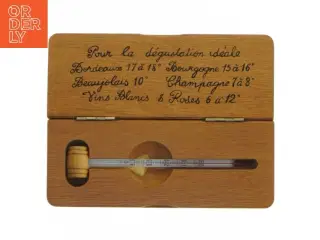 Trætermometer til vin (str. 17x6,5 cm)