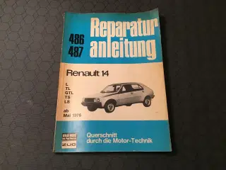 Renault 14 reparationsbog fra 1976 