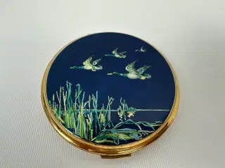 Vintage messing dåse / pudderdåse m. spejl