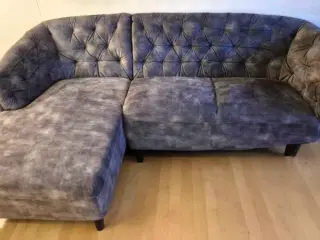 Pæn & velholdt Grå velour Sofa fra Ilva