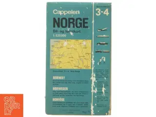 Foldet vejkort over Norge
