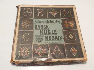 Gammelt Kugle mosaik.KLF Dansk Arbejde m.lerkugler
