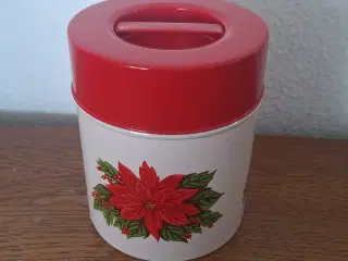 Julekagedåse med blomst af metal