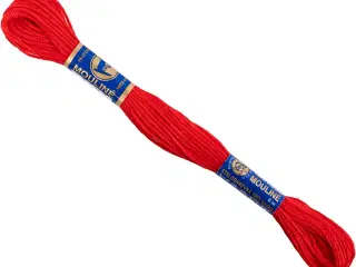 Rødt Broderigarn 12m - 100% Merceriseret Bomuld
