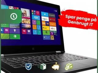 13" Lenovo Yoga 2 13  - Intel i5 4200U 1.6GHz 240GB SSD 8GB Win10 Pro - Touchskærm - Sort - Grade B - bærbar computer