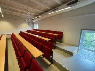 Auditorium stole og borde, sæt à 115 pladser, sælges samlet