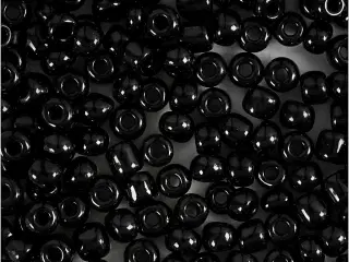 Rocaiperler, diam. 4 mm, str. 6/0, hulstr. 0,9-1,2 mm, sort, 25g/ 1 pk.