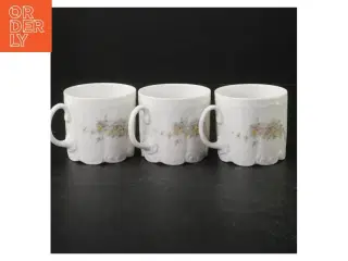 Porcelænskopper med blomstermotiv fra Rosenthal (str. Ø. 8,5 cm. længde, 8 cm)