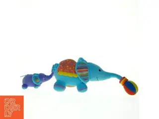 Blå elefant plys legetøj med baby (str. Totallængde. 53 cm)