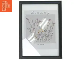 Billedramme med blomsterillustration (str. 33x24 cm)