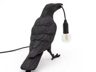 2 stk. Ravneformet LED lampe siddende ravn