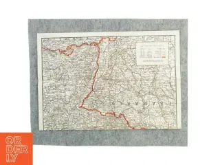 Vintage kort over Vestfronten / Tyskland (str. 46 x 32 cm)
