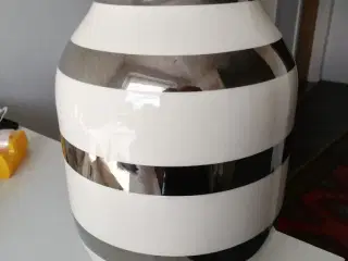 Kahler vase med. Sølv striber 31cm høj