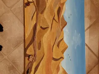 Håndlavet maleri med ørkensand i 3 stk.
