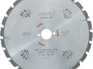 Rundsavklinge til træ 254×2,4×30mm HW/CT Z24 WZ