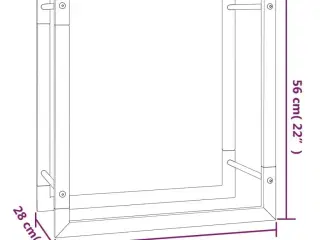 Brændestativ 50x28x56 cm stål matsort