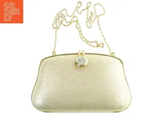 Gylden aften clutch med kæde (str. 20x13 cm)