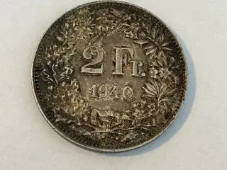 2 Francs Switzerland 1940