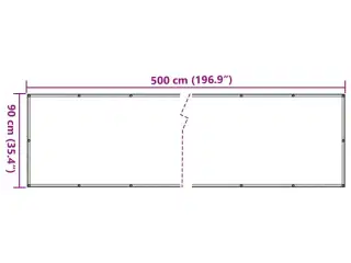 Altanafskærmning 90x500 cm oxfordstof antracitgrå